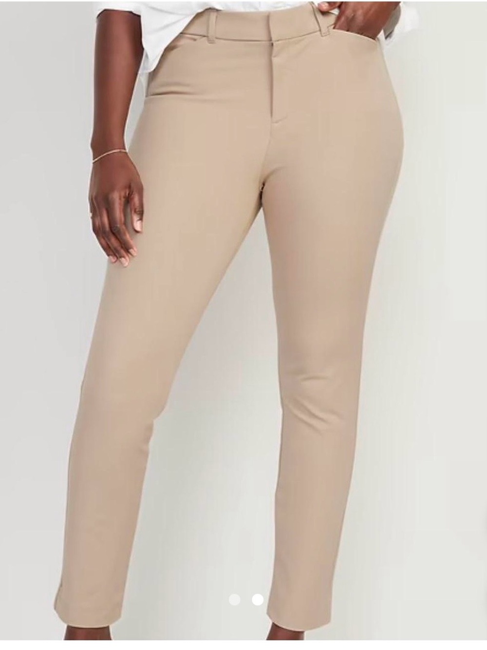 Old Navy Cropped Slim Stretch Pants in Taupe